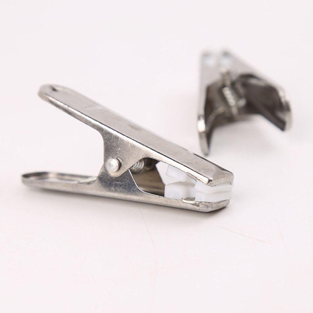 24 Pcs Stainless Steel Clothes Clip Multifunctional Hanger Clip Clothing Clip Clothes Hanging Clip (Stainless Steel+White Piece)