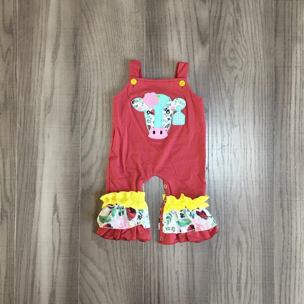 baby girl clothes baby farm romper infant toddler romper baby milk cow pineapple slip romper