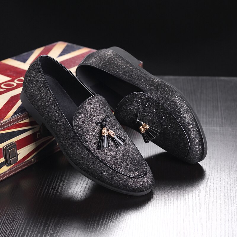 Casual loafers for menn fest brudekjole sko rød såle plus size