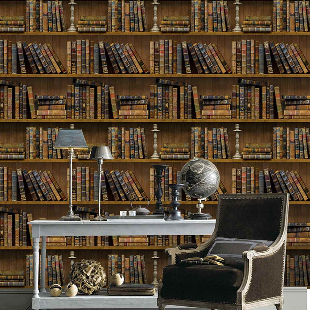 45cm x 10m zelfklevende Boekenplank Bibliotheek Boek Patroon Behang Mural Decals Woonkamer Decor