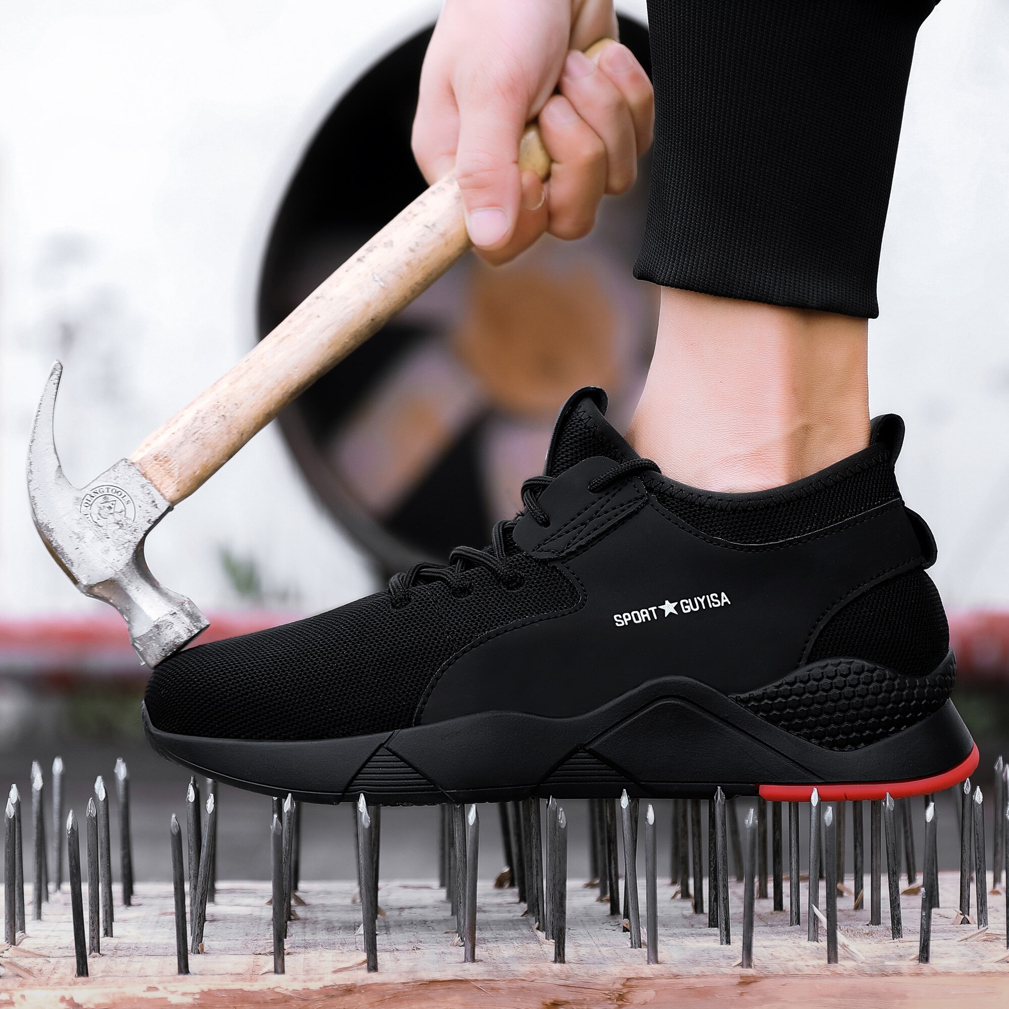 Steel Toe Sneakers Indestructible Safety Shoes Men Lightweight Soft Comfortable Breathable Non Slip Construction Man Work Shoes: 43