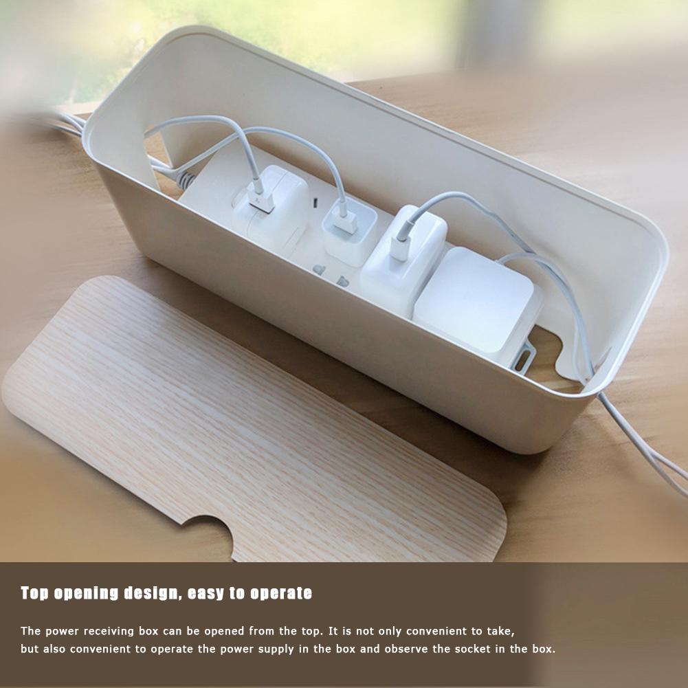 Draad Kabel Opbergdoos Houten Power Line Opslag Case Stofdicht Charger Socket Organisator Draad Case Home Kabelhaspel Netjes Doos