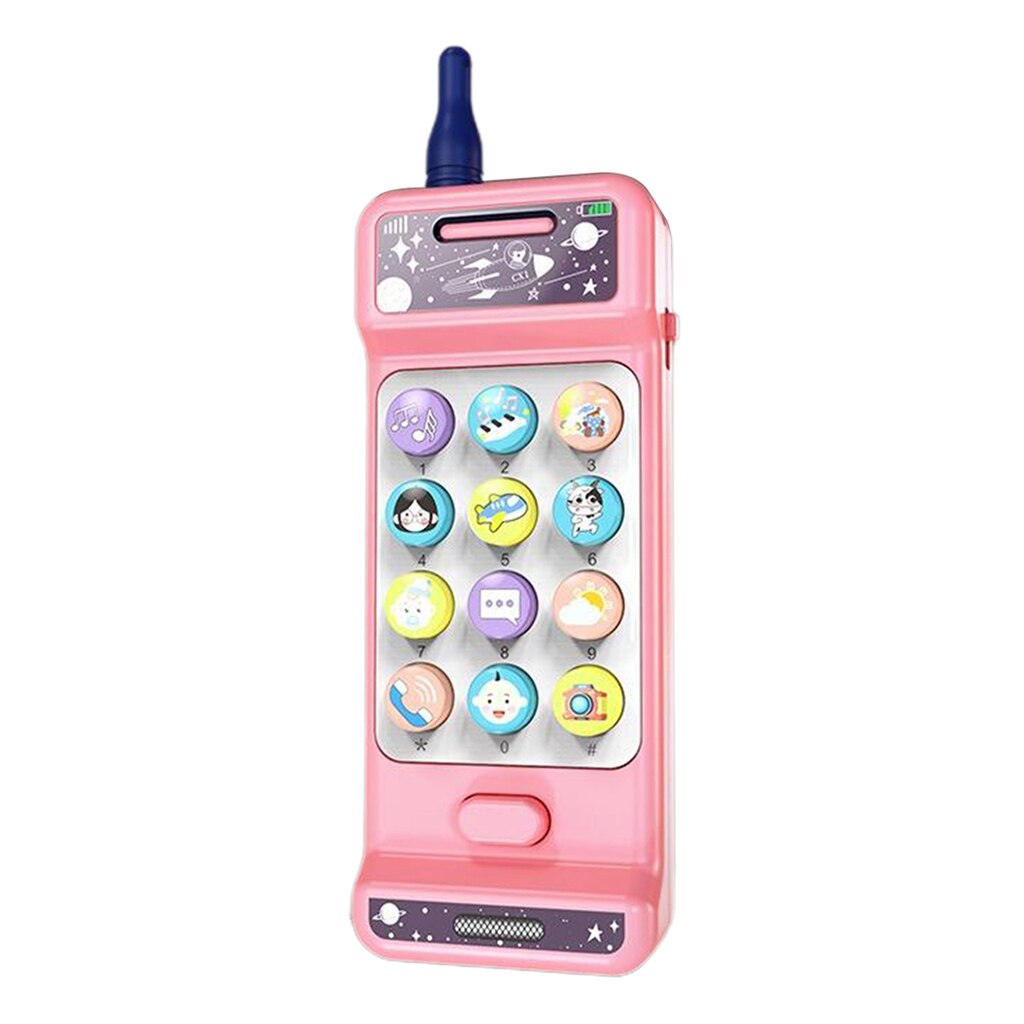 Mobile Phone Toys Children Toddle Baby Kids Play Cell Phone Music Learning: Pink1