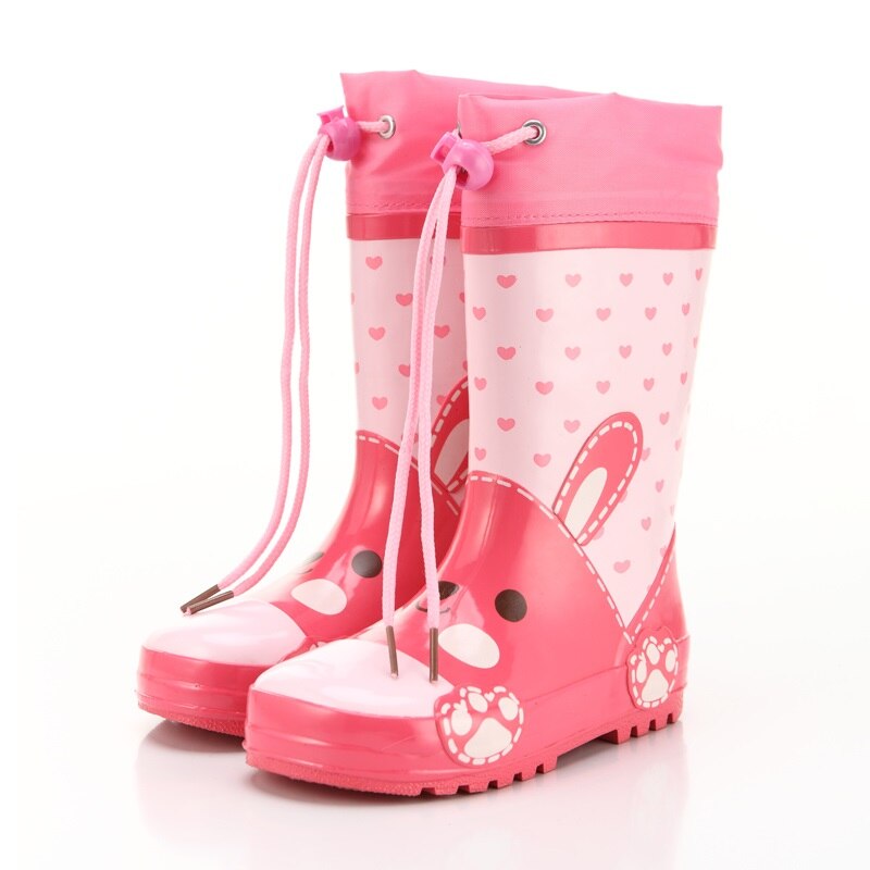 Bottes de pluie en caoutchouc antidérapantes pour enfants, chaussures imperméables pour garçons et filles, lapin dinosaure, camion de pompiers