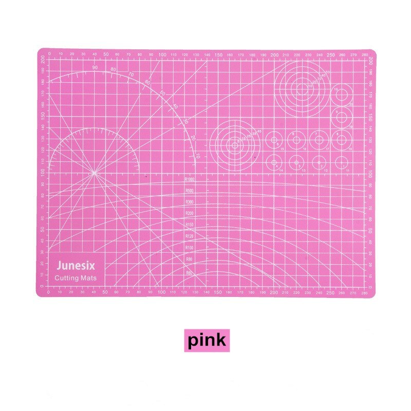 Large paper cutting pad A3/A4 children's cutting pad with scale compound PVC non-marking cutting pad mouse pad: pink / A4  (300x220mm)