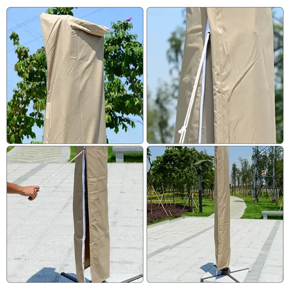 Durable Hanging Banana Style Parasol Cover Patio Umbrella Cover Waterproof Cantilever Offset Umbrella Cover With Sturdy Zipper