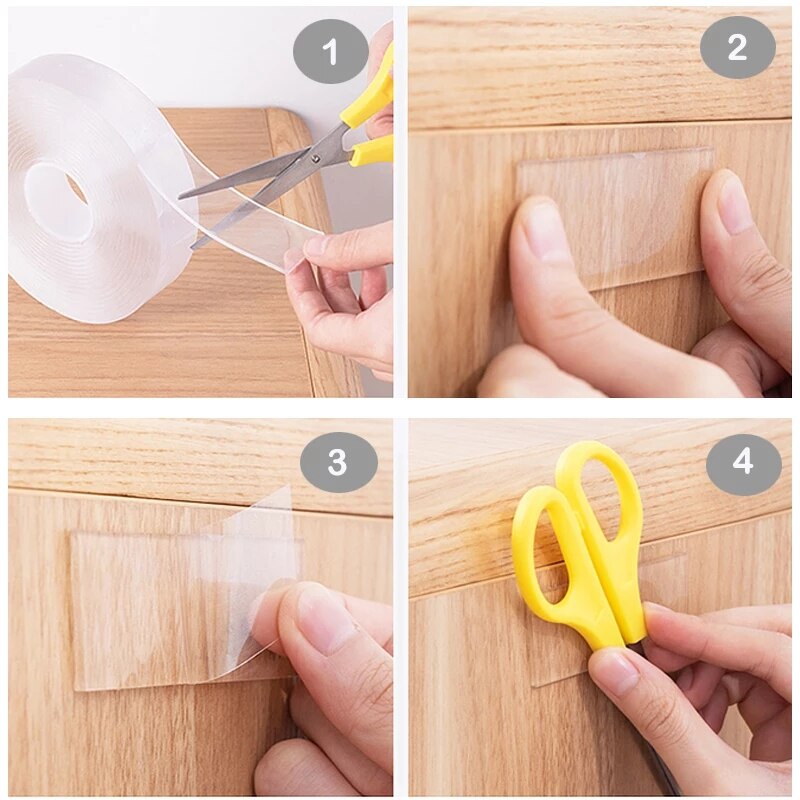 Xiaomi 1M/2M/3M/5M Lengte Nano Magic Tape Dubbelzijdige Tape Transparant notrace Herbruikbare Waterdicht Plakband Reinigbare