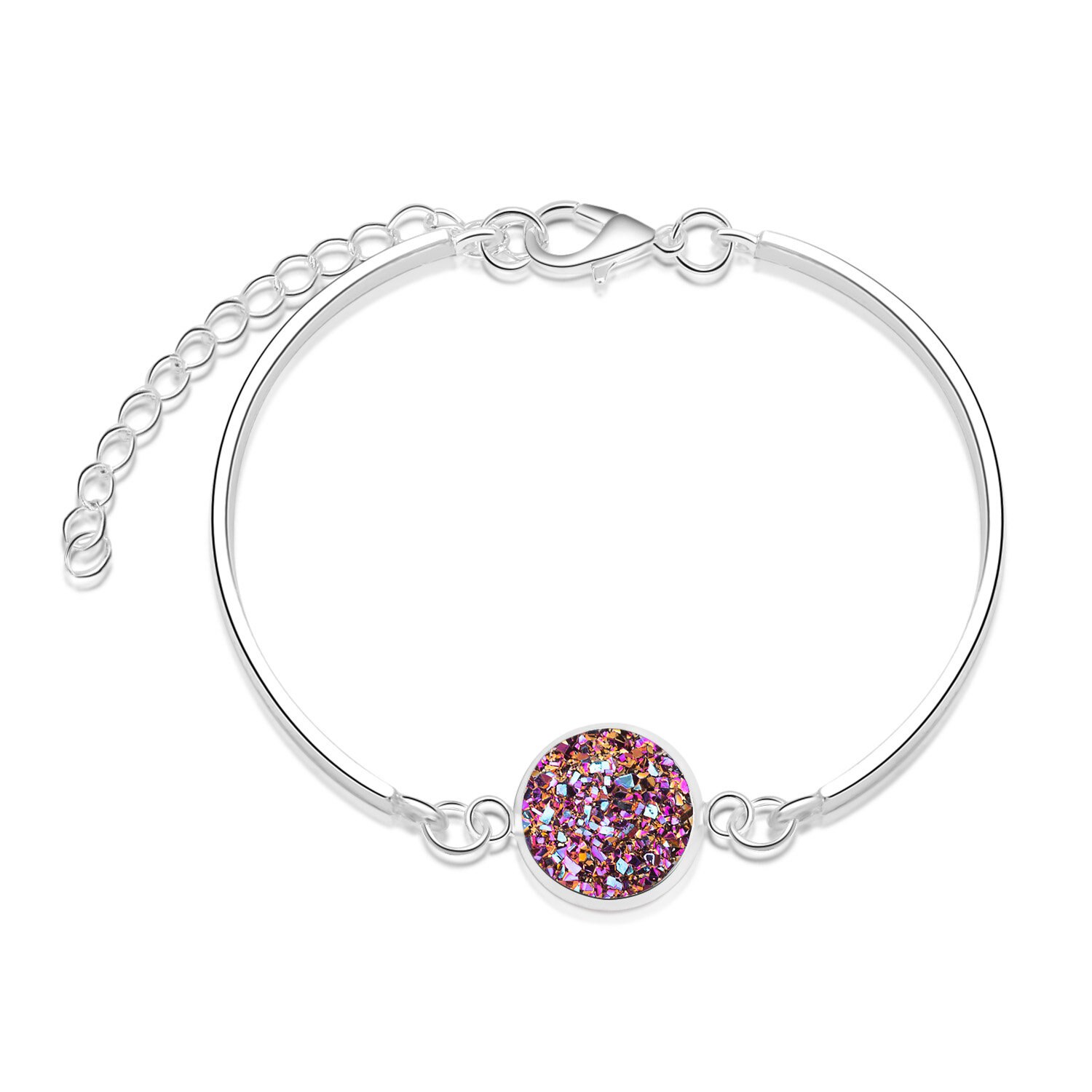 Ronde Druzy Drusy Armband Faux Hars Druse Stone Verstelbare Touw Koord Armband Sieraden voor Vrouwen/Vriendin