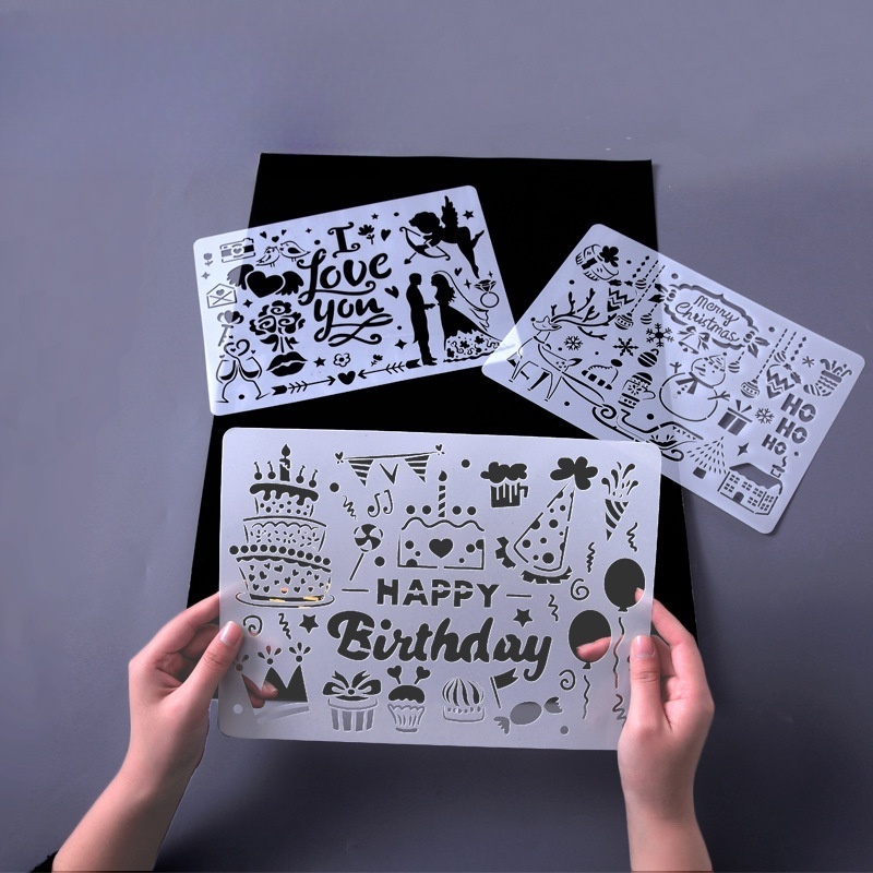 Schabloner mallar för målning rita plastschablon gör-det-själv födelsedag jul scrapbooking färgläggning prägling album dekorativt