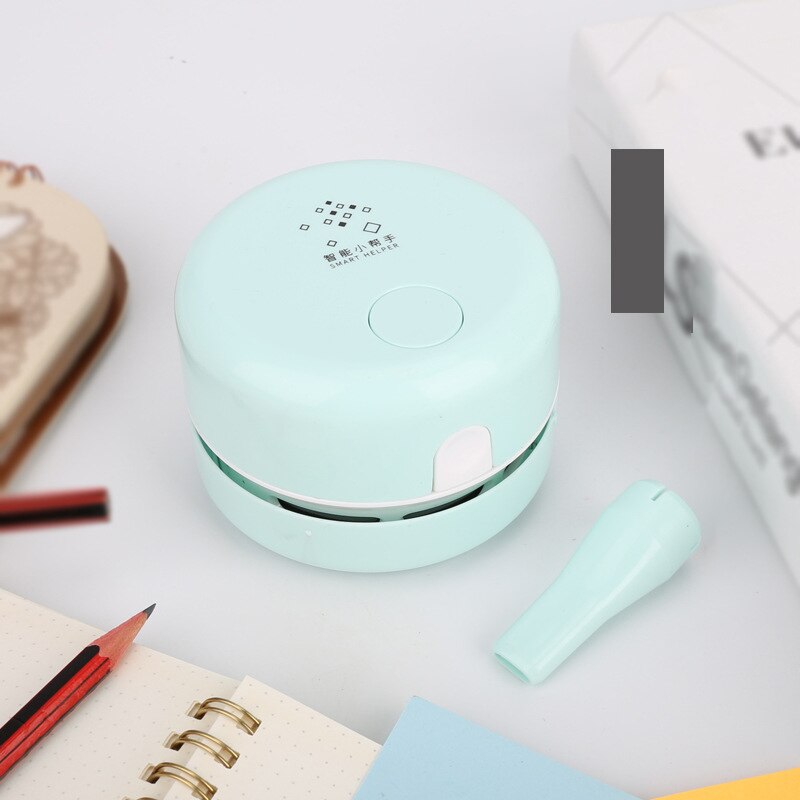 Desk Portable Desktop Cleaner Mini Desk Vacuum Cleaner for School Classroom School Office keyboard: Light Blue