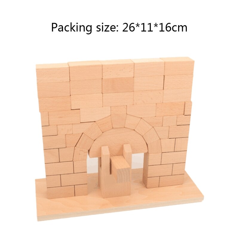 1Set Interactive Wooden Roman Arch Bridge Stacking Block Toy Stimulation Blocks Tumble Game Stacking Block Wooden Block