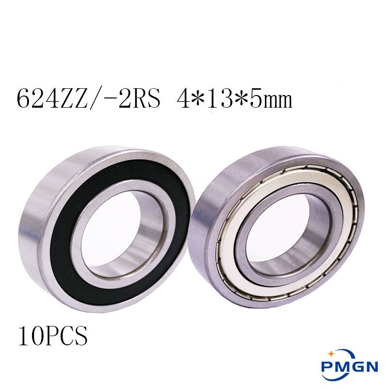 10 PCS/LOT 624 624Z 624ZZ roulement à billes 624-2RS 4*13*5mm roulement en acier chromé