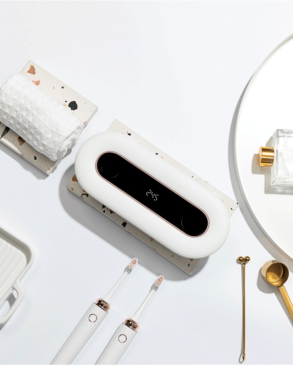 Xiaomi Mijia – porte-brosse à dents intelligente, stérilisateur domestique à ultraviolets UV, support mural, poinçon gratuit: WHITE