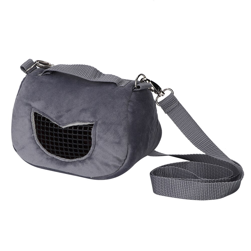 Bolsa de transporte de jaula de viaje para mascotas, bolso de franela para hámster, rata, plegable, portátil, bolso de viaje para dormir cálido para animales pequeños