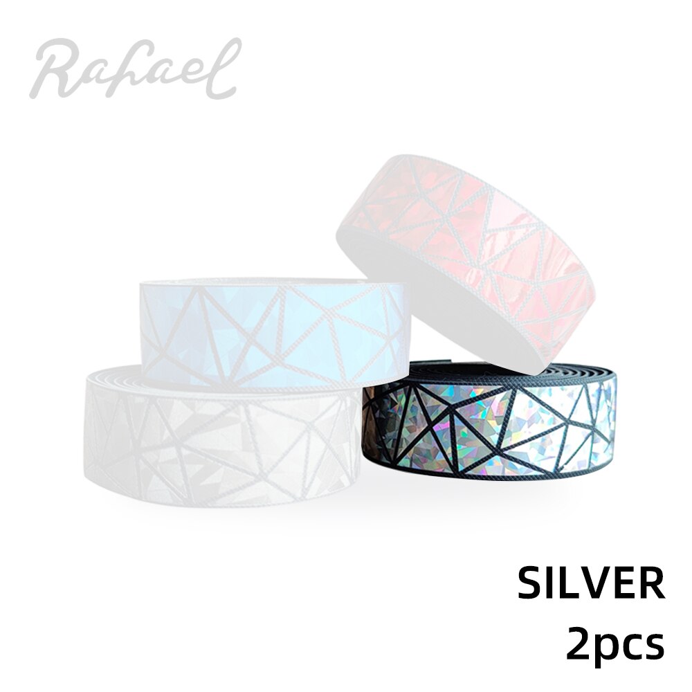 Fietsen Road Mtb Dazzling Reflecterende Driehoek Anti-Vibratie Pu Fiets Stuur Antislip Ademend Persoonlijkheid Fiets Riemen: Style2 Silver