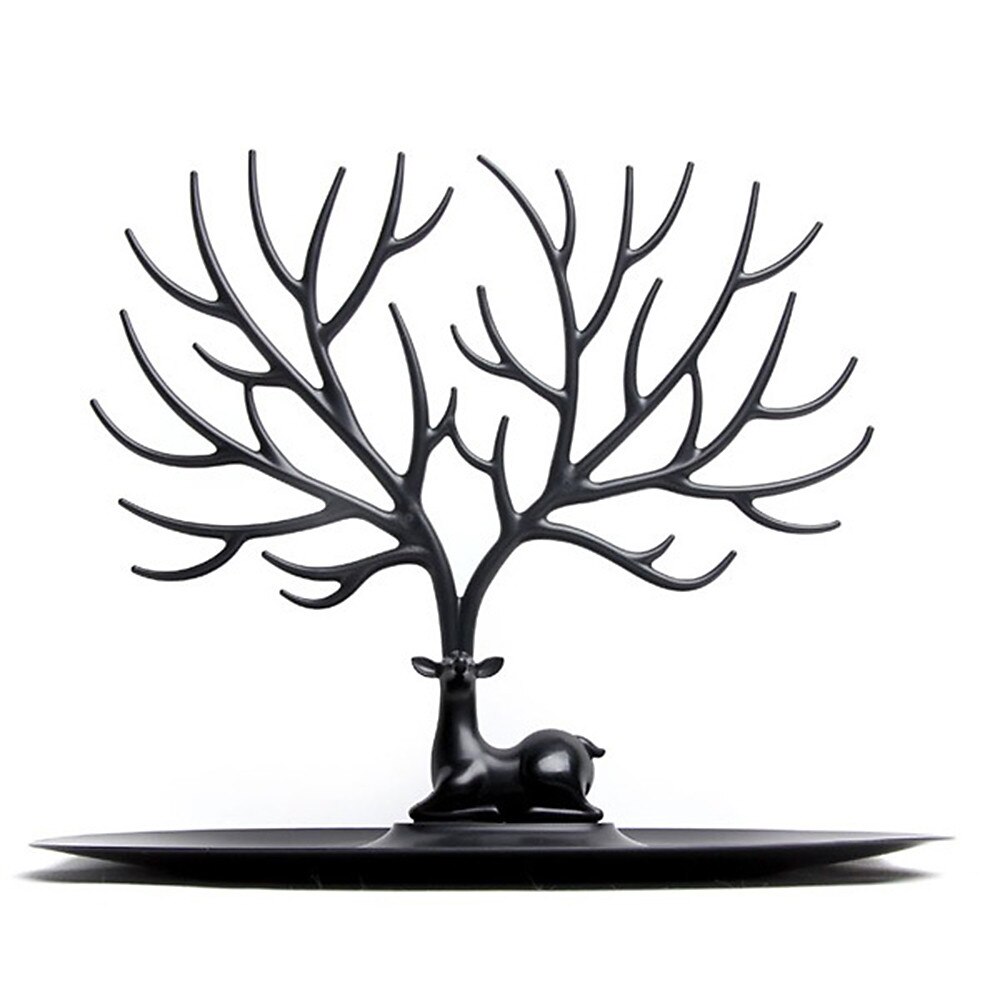 Présentoir de bijoux en forme de tête de cerf, 25 #, présentoir de bijoux, pendentifs, boucles d'oreilles, colliers: Black 