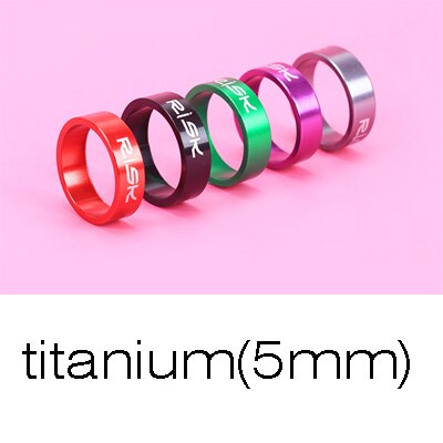 5mm 10mm Fiets Vork Wasmachine Stem Spacers Aluminium Fiets Headset Wasmachine Verhogen Stuur Aanpassing ring voor 28.6mm Headset: titanium