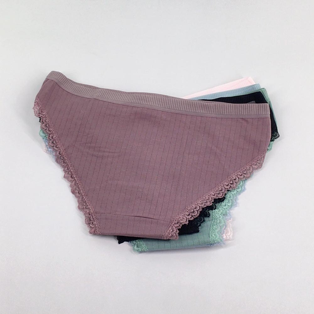 9397 Women Underpants 6 Pcs / Lot Underwear M-XL Cotton Seamless Solid Color Lace Briefs Panties