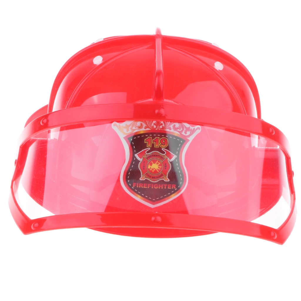 Children Fireman Helmet Firefighter Hat Fancy Dress Accessories Kids Halloween Party Role Play Toy