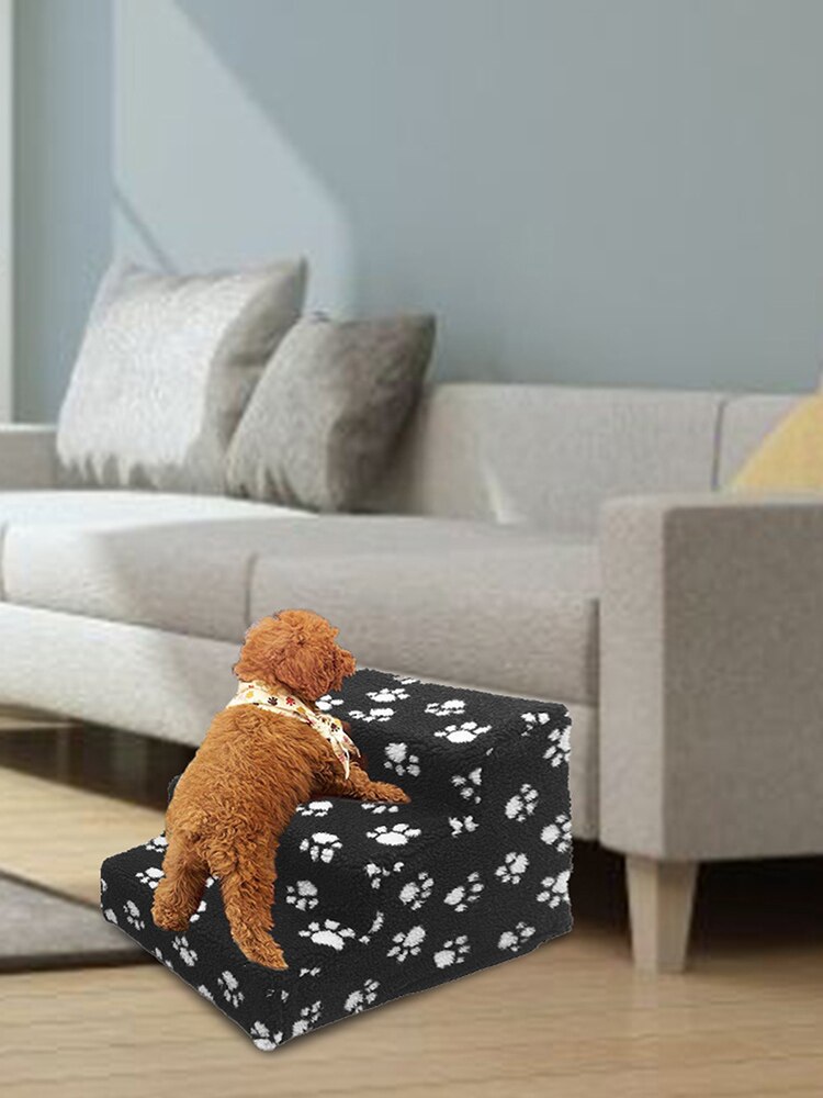 Escalera de escalada portátil para perros y gatos, rampa antideslizante de fácil montaje con 3 escaleras escalones para mascotas pequeñas