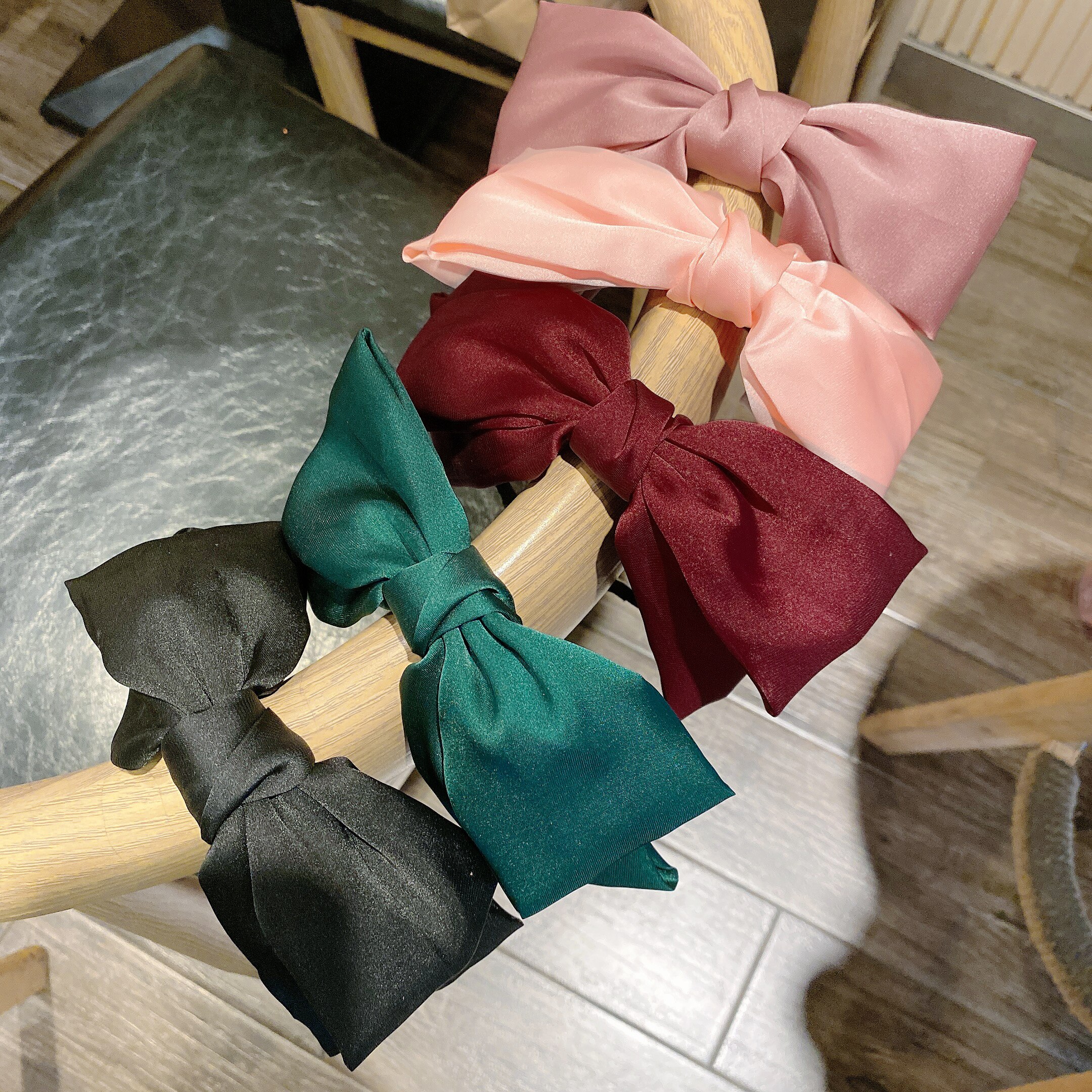 Pinces à cheveux en Satin, 1 pièce, gros nœud papillon à deux couches, épingle à cheveux, accessoires pour femmes, bandeaux de coiffure