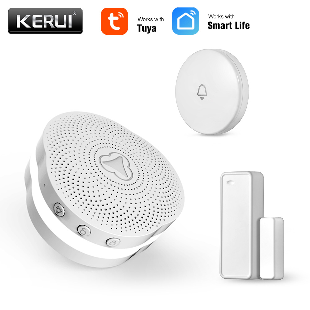Passerelle multifonctionnelle KERUI Tuya APP système d'alarme sécurité à domicile système d'alarme intelligent fonctionne avec Google Assistant/Alexa contrôle: Package 1