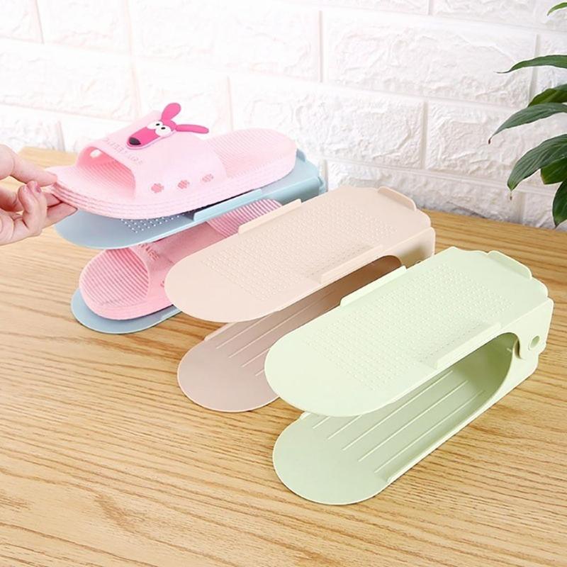 Home Multifuncction Shoe Racks Simple Plastic Double Layer Shoe Rack Adjustable Shoes Holder Stand Shelf
