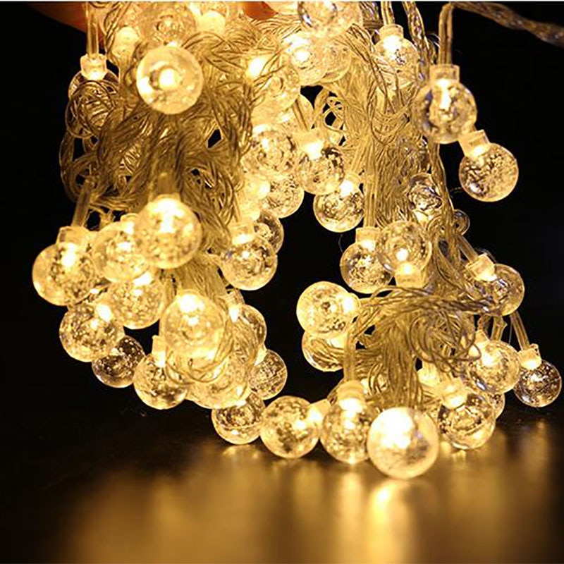 3m 20 led 6m 40 led bubbel boll strängljus julfe girlander utomhus batteri blixt för julfest trädgård dekoration