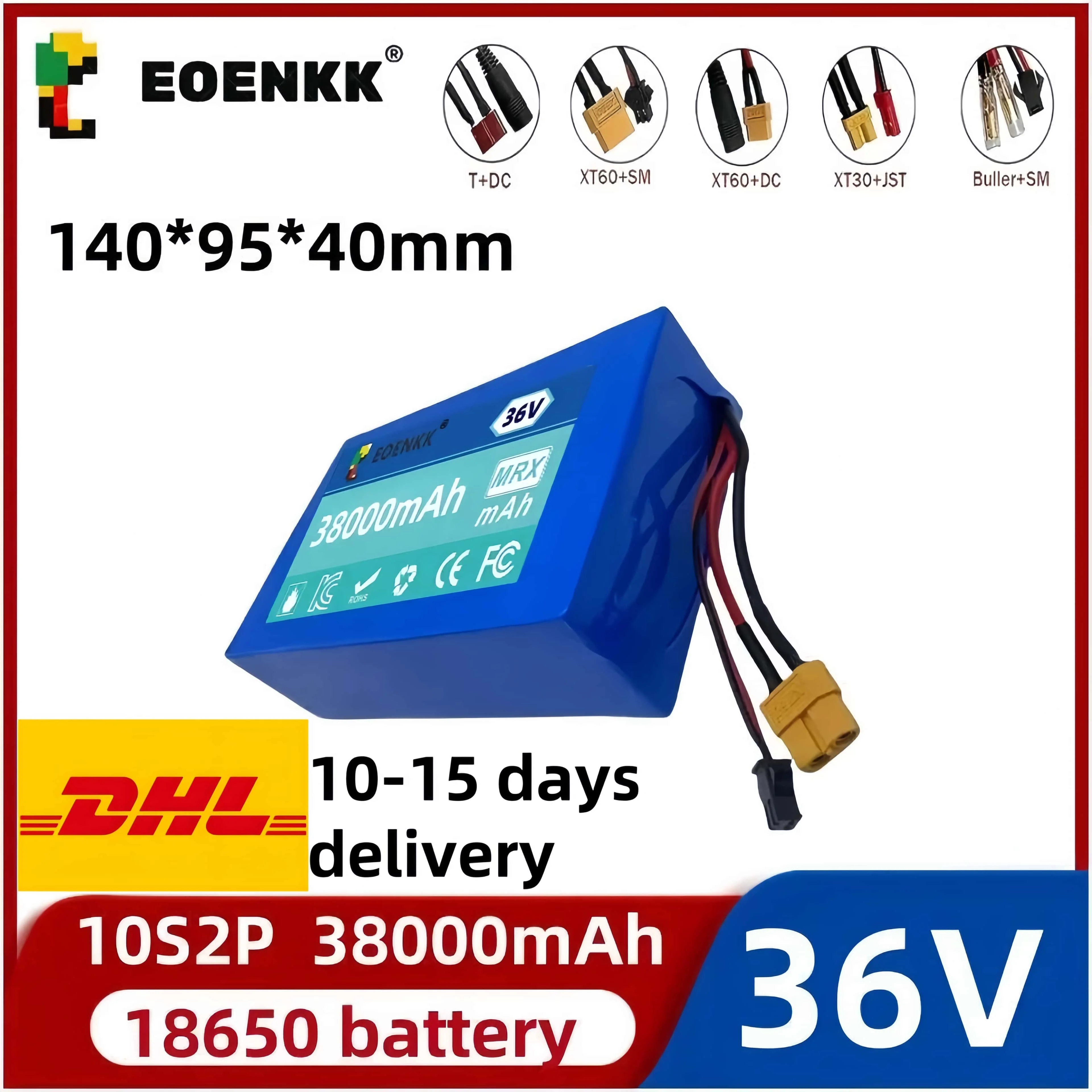 36V 38Ah electric Battery 38Ah 10S2P 18650 Lithium Battery Pack 550W 38000mAh 42V City Coco Cooter Vehicle Battery with BMS