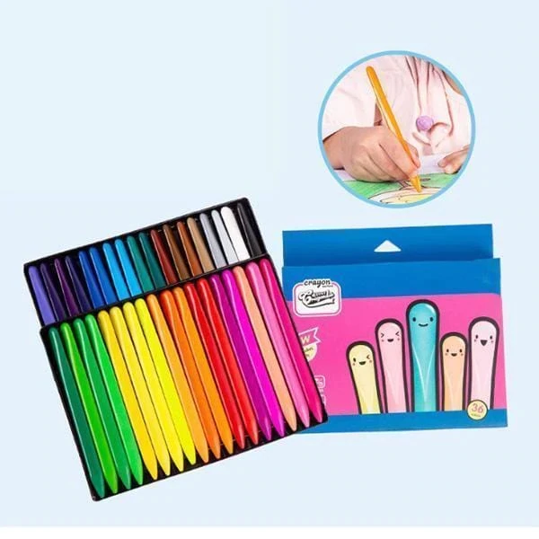 Crayones triangulares de cera no tóxicos para niños, suministros de dibujo, crayones borrables, suministros de arte, escuela, kingdergarter supp, 36 colores