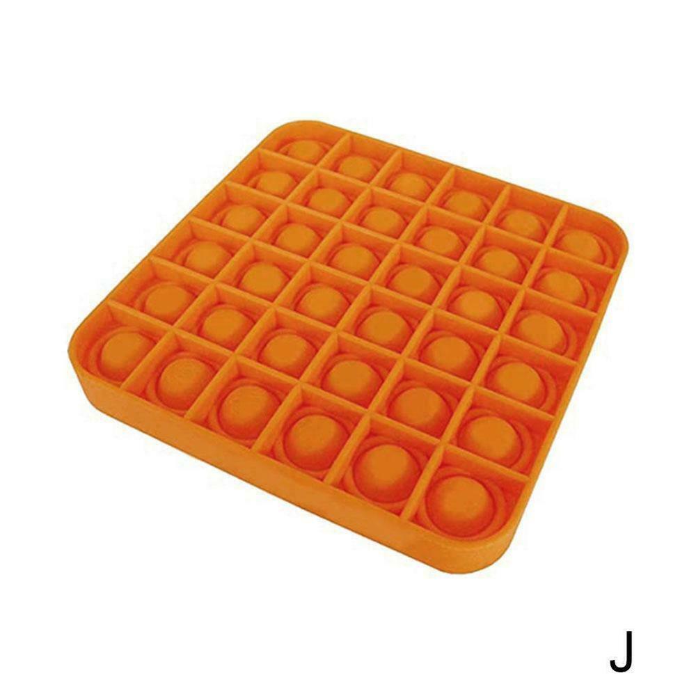 Special Needs Stress Reliever Bubble Sensory Fidget Toy Stress Relief Silent Classroom Funny Antistress Toys Squishy Aнтистресс: Square Orange