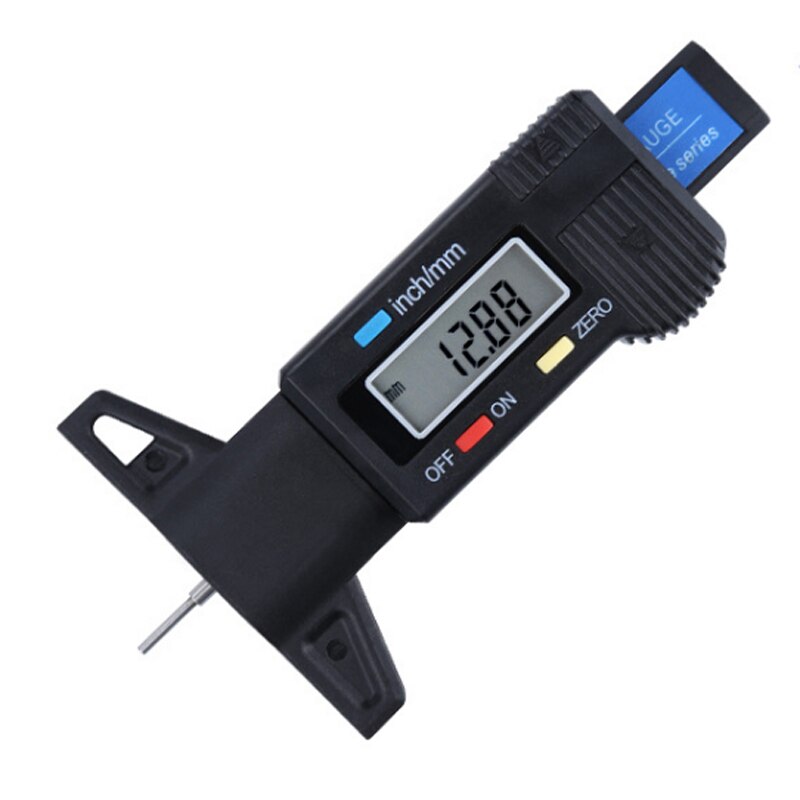 0-25.4mm digital depth Measuring Tool Electronic Digital depth gauge caliper tread depth gauge LCD Tyre tread gauge For Car: digital blue