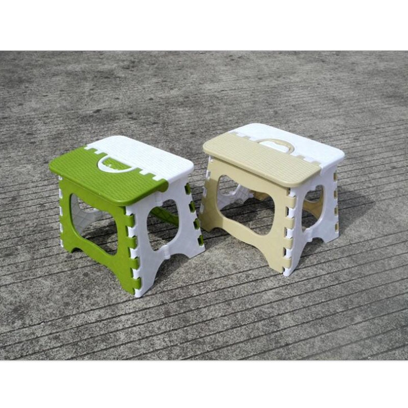 1pcs Draagbare Verdikking En Versterking Bamboe-Geweven Plastic Beige Groen Outdoor Kinderen Vouwen Bankjes En Bankjes