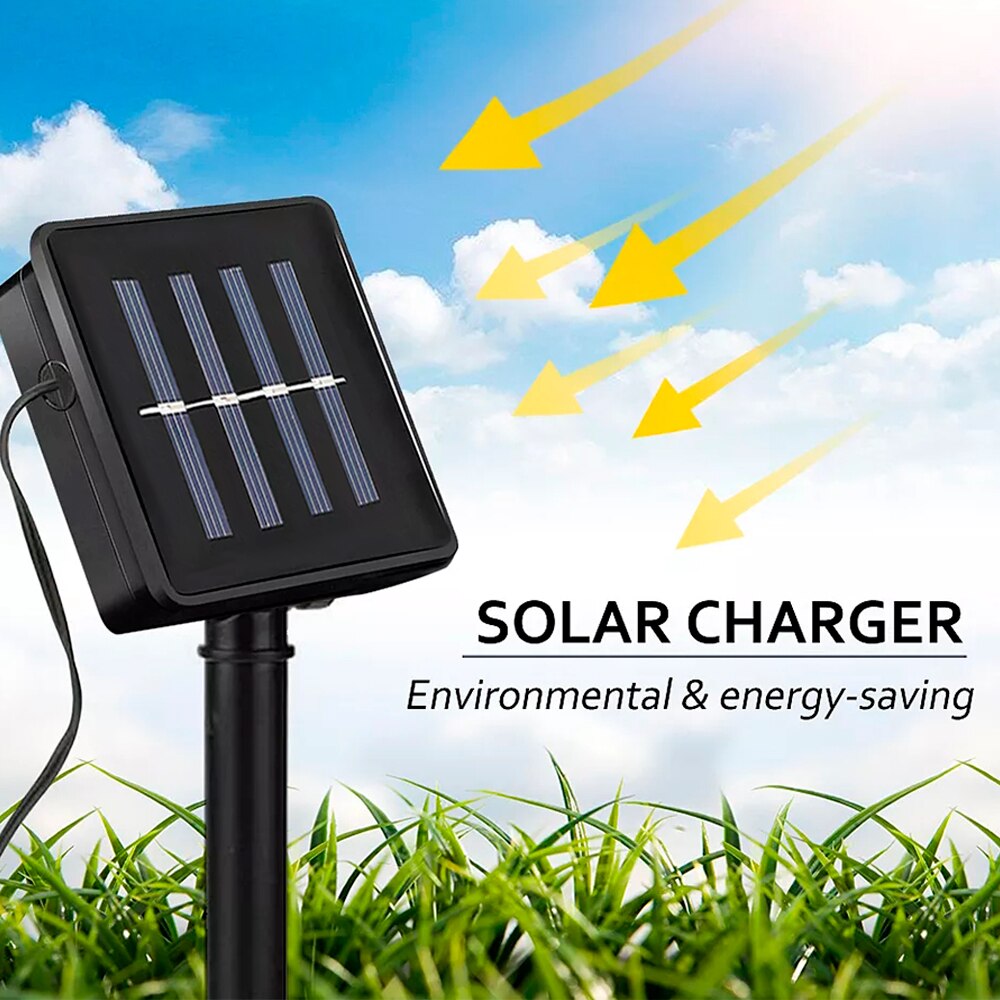 Udendørs solar havelys led plænelampe led string fe lys havelandskab belysning bryllupsfest juleindretning
