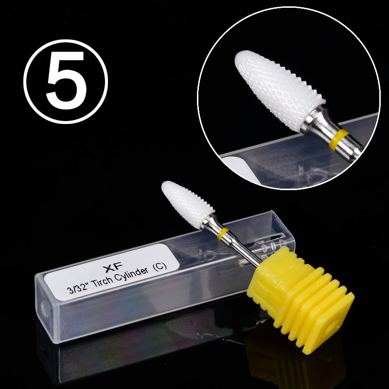 Wuf 1 Pcs Keramische Nail Boor Pedicure Machine Verwijderen Nail Eelt Bit Gereedschap Elektrische Boor 3/32 "Schacht nail Gereedschap