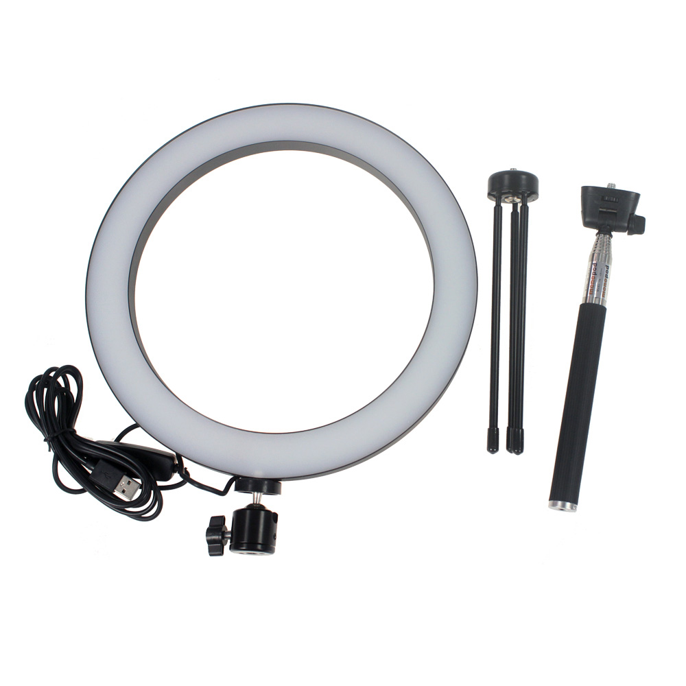 6/10 inch LED Ring Light Dimmable 3200K/5500K With USB Plug Video lamp Photo for Make Up Selfie light: 10 inch