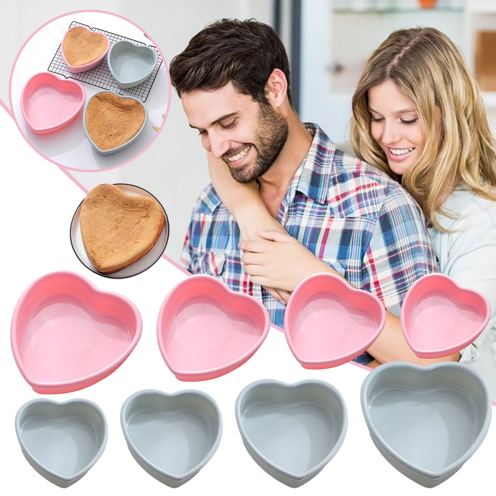 Bread Bakeware Multipurpose Rainbow Silicone Cake Mold Heart Layered Cake Pan Baking Mould Tools Kitchen Accessories bakvormen