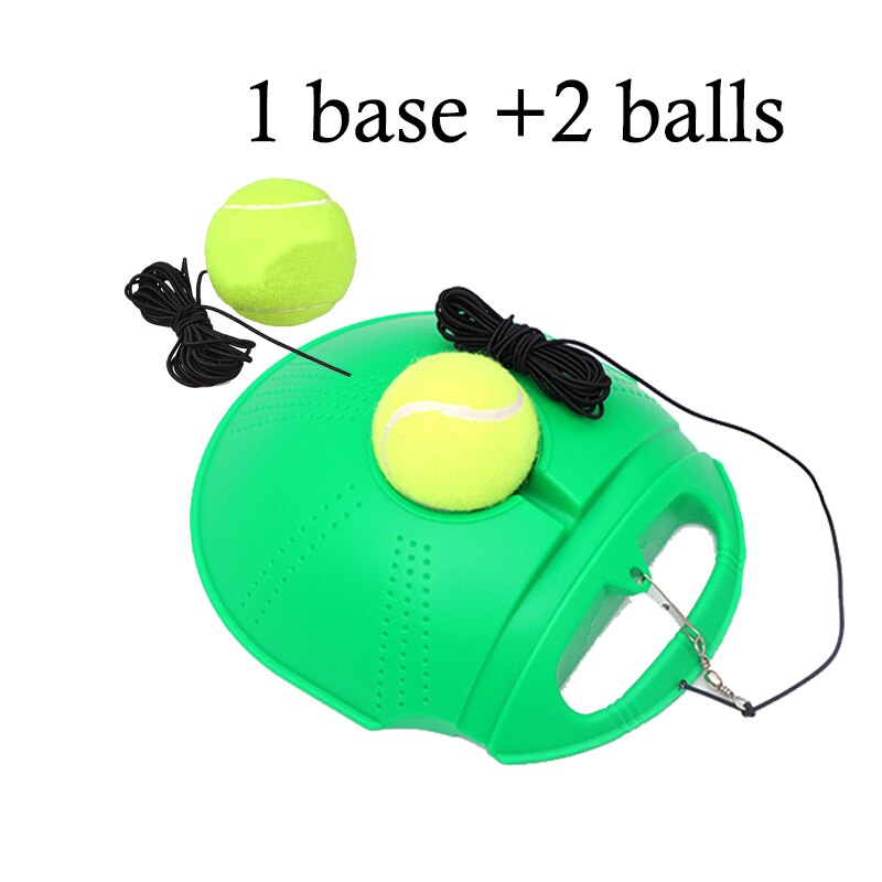 Base de entrenamiento de tenis de alta resistencia, con cuerda elástica, pelota de práctica, rebote automático, entrenador de tenis, dispositivo de combate: B 1 base 2 balls