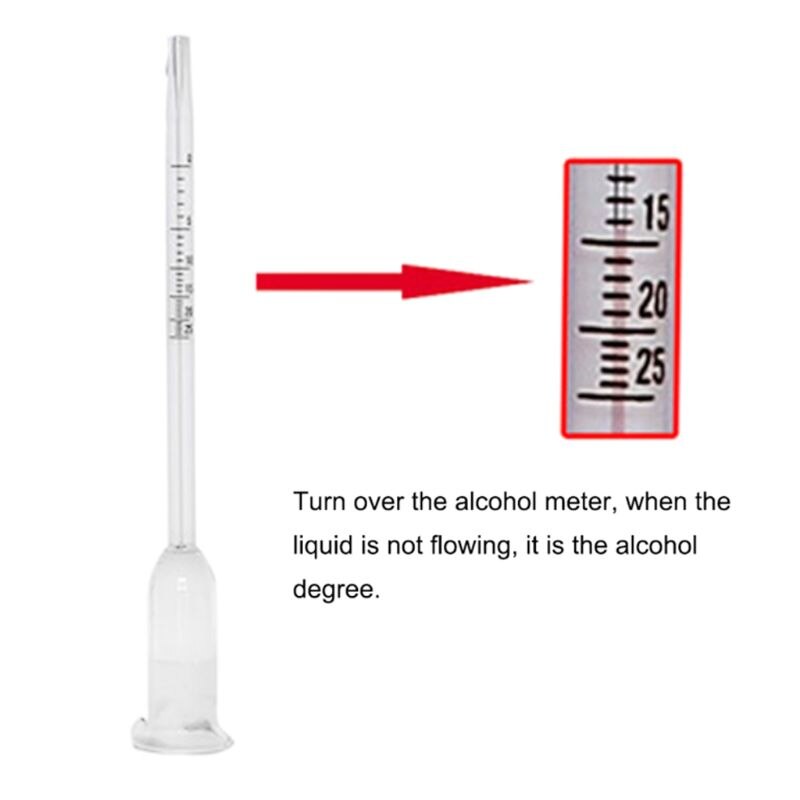 Wine Making Alcohol Meter Tester For Wine Alcohol with Thermometer Measure Test Concentration Meter 13cm Glass