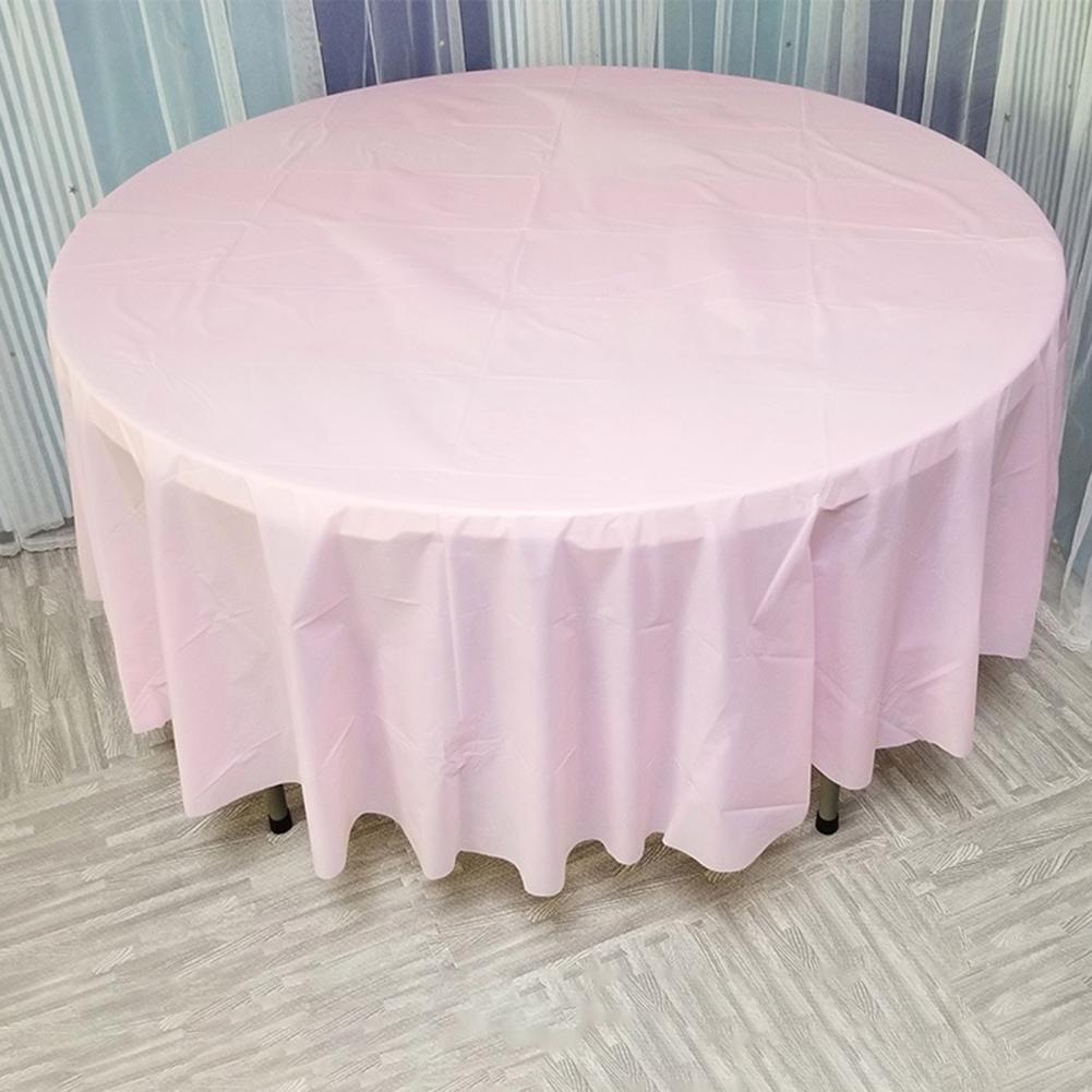 80%HOT84 Inch Round Tablecloth Simple Disposable PE Waterproof Thicker Table Cover Fabric for Home
