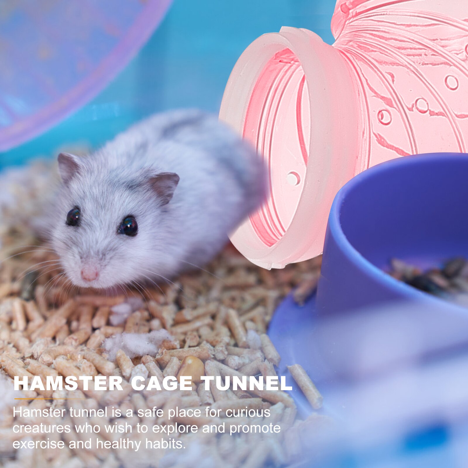 2 Sets Hamster Tube Plastic Tunnel Pet Cage Cage Tube Playground Tunnel