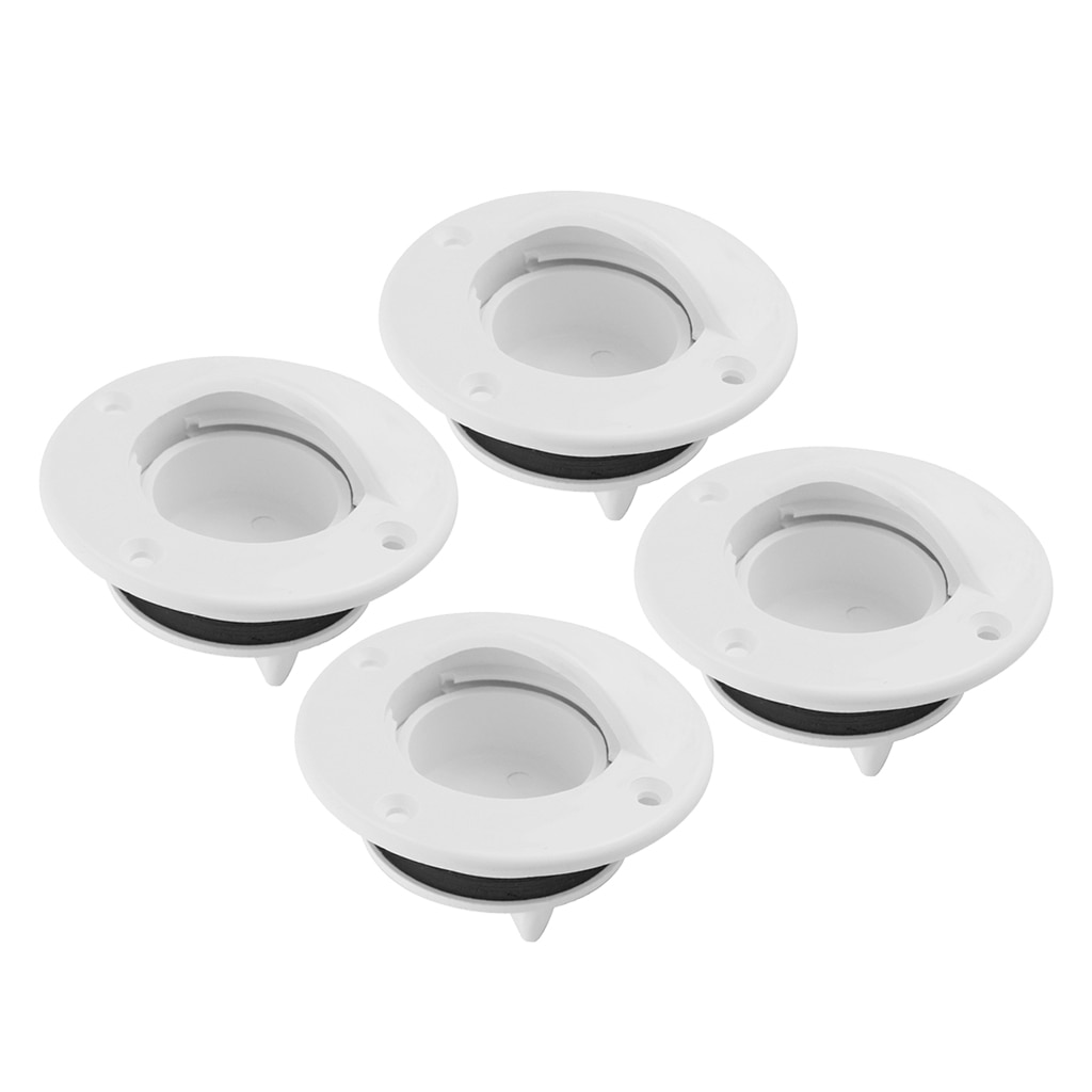 4-set Nylon Boat Transom Deck Mount Drain Scupper Valve Screw Cap Stopper