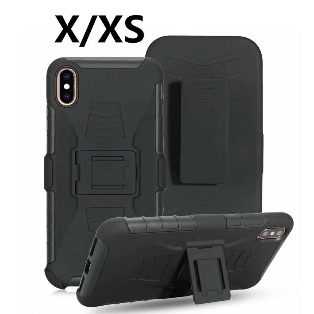 Für iphone 11pro XS Max Luxus Rüstung Stoßfest Holster Silikon Harte Fall Für iphone 8 7 6s Plus 5s handy Shell Abdeckung Taschen: For iphone X Xs