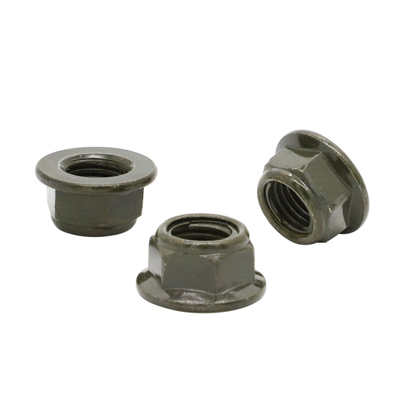 20X 10X M10 Stainless Steel Hex Flange Nylon Insert Lock Nut Self-locking Nylock Locknut For Polaris RZR Sportsman Scrambler ATV