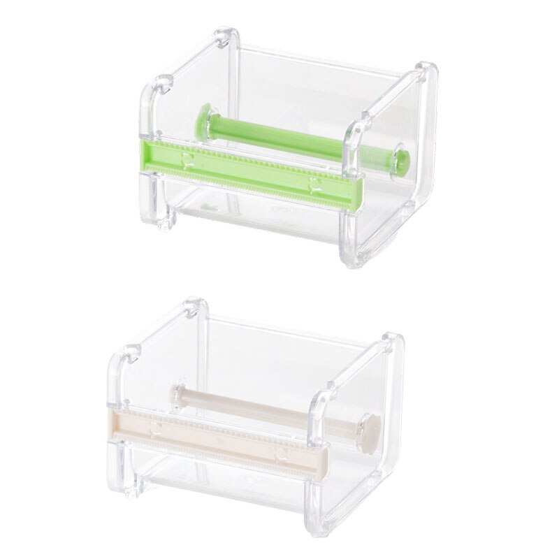 Transparent Tape Dispenser Washi Tape Cutter Desktop Storage Organizer Holder Dispenser Student School Office Stationery: 2 Pcs set A