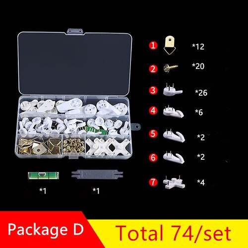 1 Set White Painting Photo Frame Hook Plastic Invisible Wall Hooks Mount Photo Picture Nail Hook Hanger Mirror Hanging Hangers: D