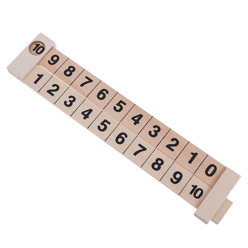 1pc Wooden Math Arithmetic 1-10 Addition Subtract Learning Ruler Scientific Rail Ruler Kids Education Toys Children