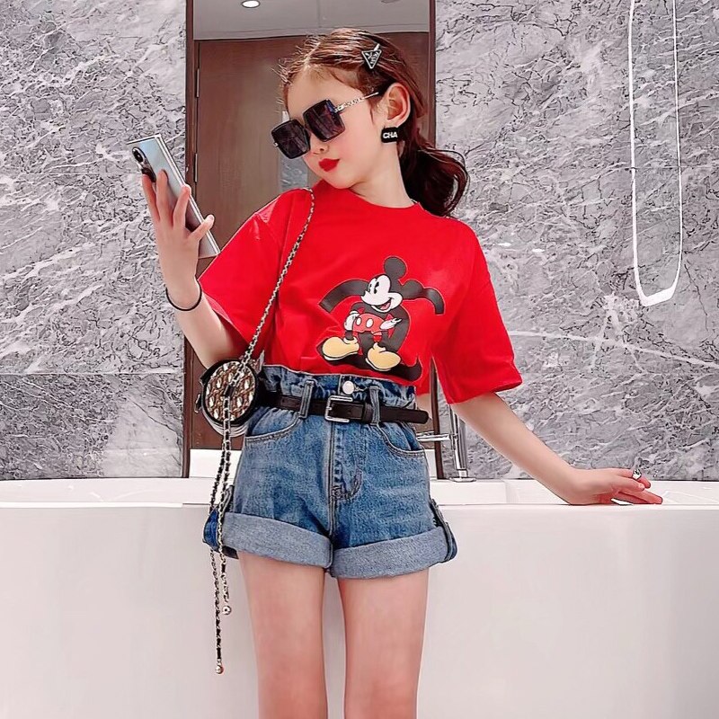 Spring Summer Girls Shorts Baby Denim Shorts Kids Mini Bottoms Children Streetwear Clothes Bud Waist Side Button 1-6Y