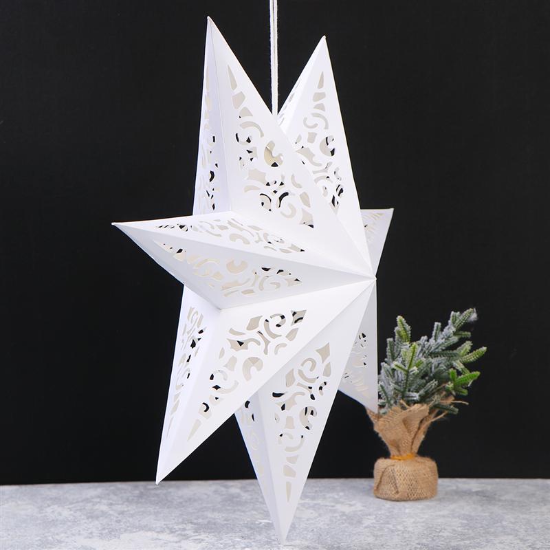 1pc 45cm papirfolde dekorativ lampeskærm udhulet stjerne lysdæksel hængende vedhæng julefest diy dekorationer