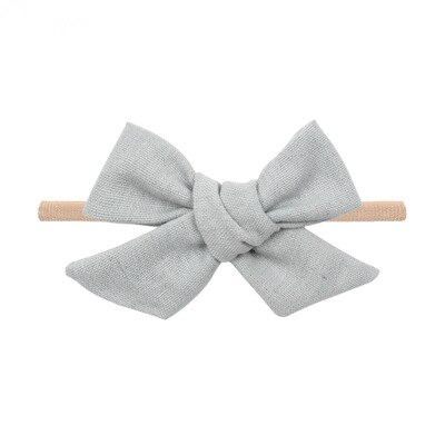 1pcs Lovely nylon headbands for girls cute bows nylon headband soft elastic headband for kids Christmas Hair Accessories: Light Grey